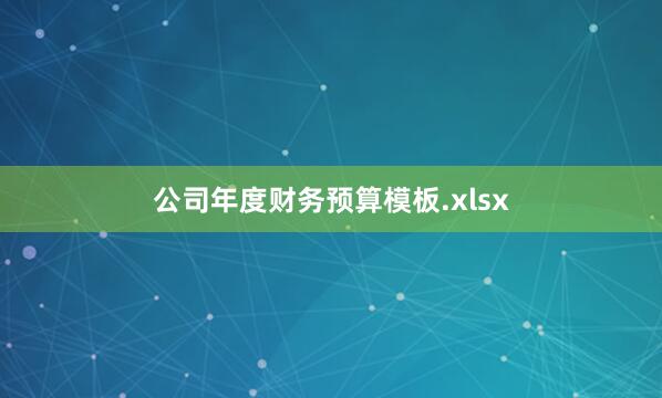 公司年度财务预算模板.xlsx
